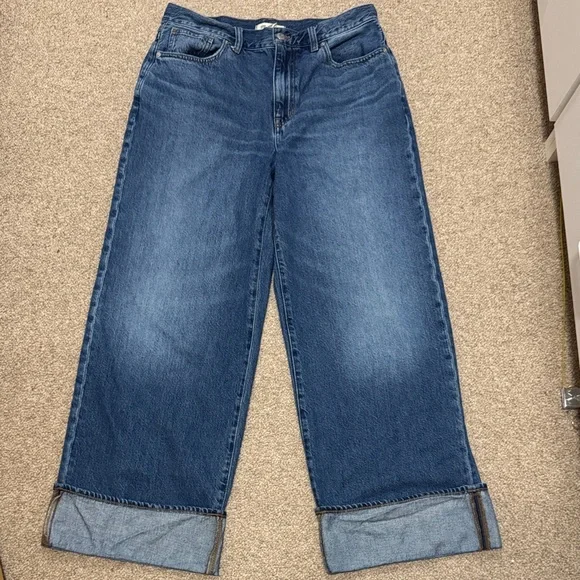 Madewell Super Wide Leg Jeans with Cuff Size 30 - Picture 3 of 9